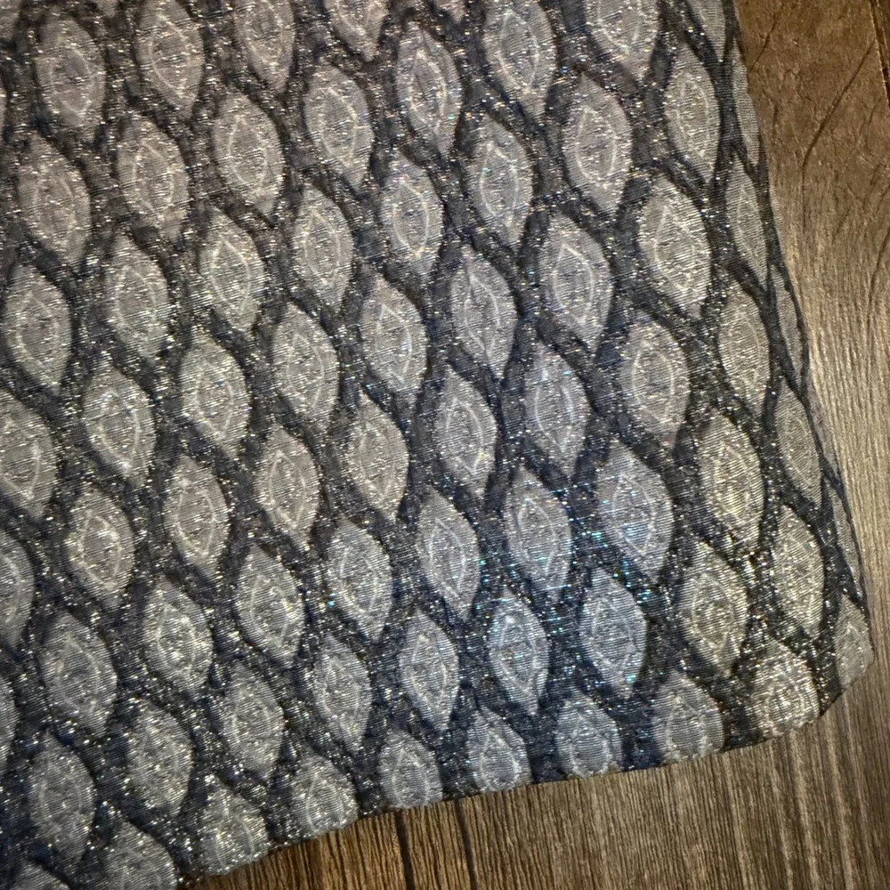 J.Crew Pencil Skirt Women 4 Silver Wool Silk Metallic Jacquard Style Luxury